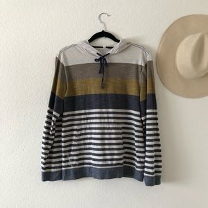 Stripped Hoodie Long Sleeve Shirt